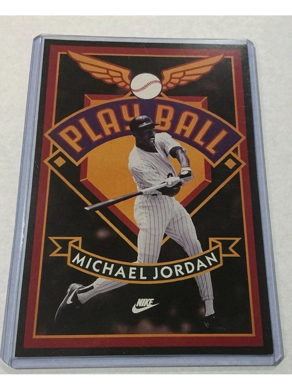 Vintage MICHAEL JORDAN Nike Promo Poster Card “Playball” 4X6 Very Rare